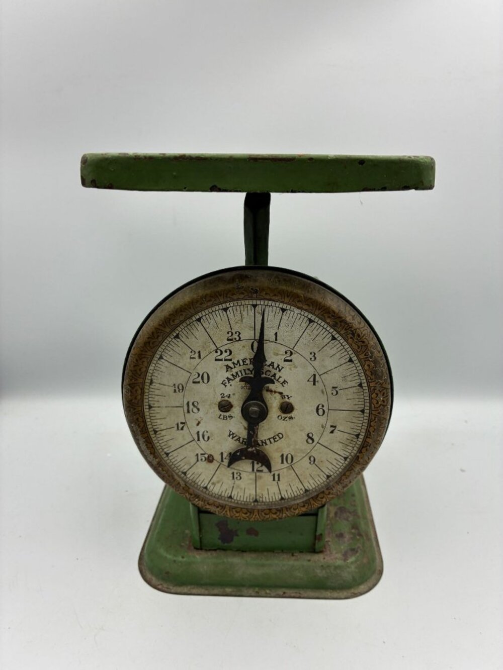 Vintage American Family Scale Green 24 Lbs Capacity Kitchen Decor Patented 1898